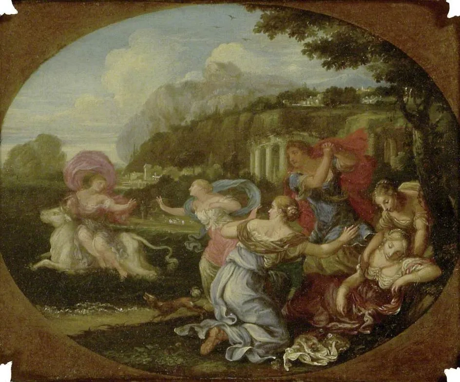 The Rape of Europa, by Niccolò Berrettoni, oil, 1669