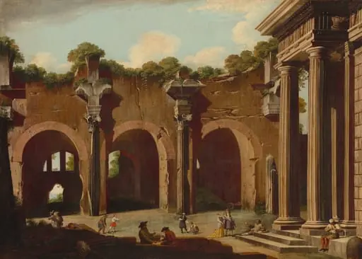 The Basilica of Constantine with a Doric Colonnade, by Niccolò Codazzi