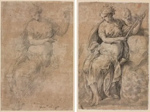 Allegorical Figure (recto and verso), by Niccolò dell'Abbate