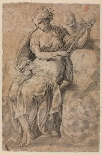 Allegorical Figure (verso), by Niccolò dell'Abbate