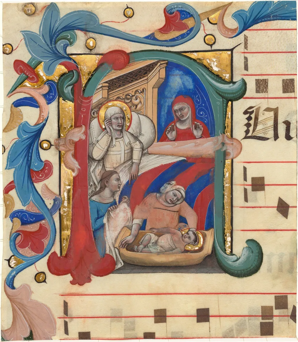 Birth of John the Baptist, by Niccolò di Giacomo da Bologna, 1301
