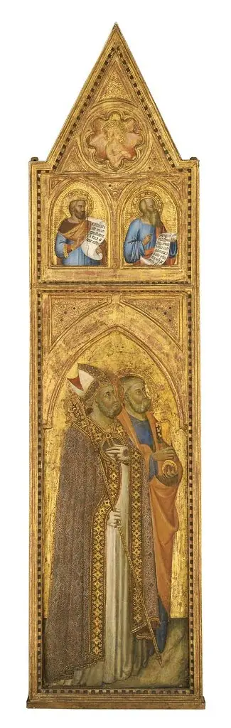 Saints Augustine and Peter (left panel), by Niccolò di Ser Sozzo Tegliaccio