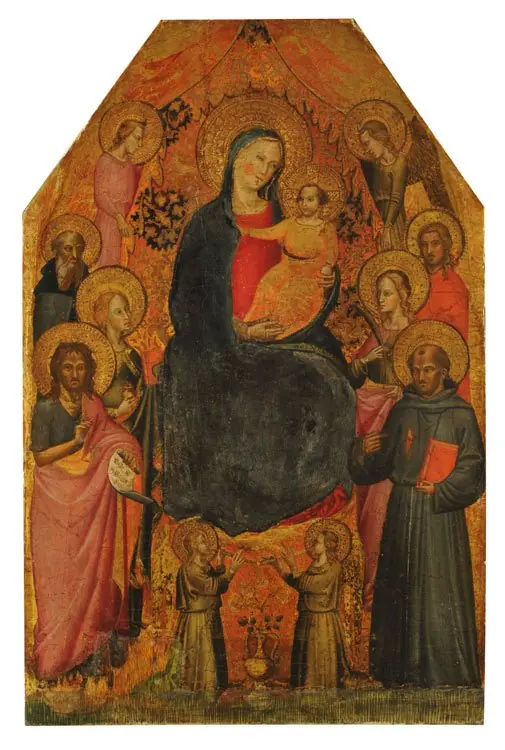 Virgen y Niño rodeados de santos y ángeles, by Niccolò di Tommaso