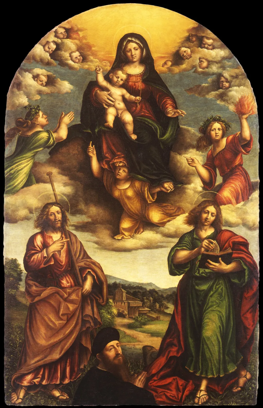 The Virgin with Blessing Child and Saints, by Niccolò Giolfino, unspecified, 1525