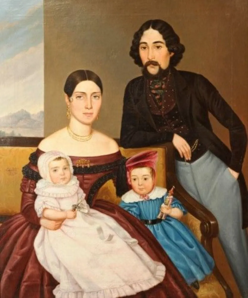 Portret de familie, by Niccolo Livaditti, unspecified, 1842