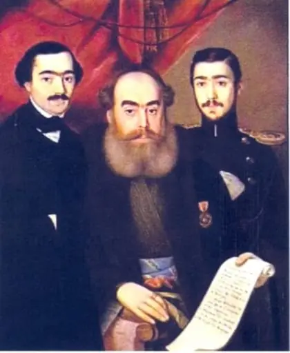 Vornicul Alecsandri cu fiii Vasile și Iancu, by Niccolo Livaditti