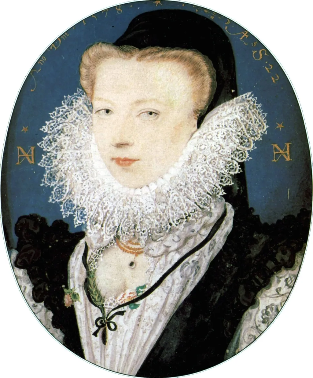 Alice Brandon, Mrs Hilliard, by Nicholas Hilliard, watercolor, 1590