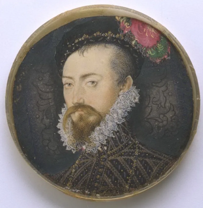 Robert Dudley, Earl of Leicester, by Nicholas Hilliard, watercolor, 1572
