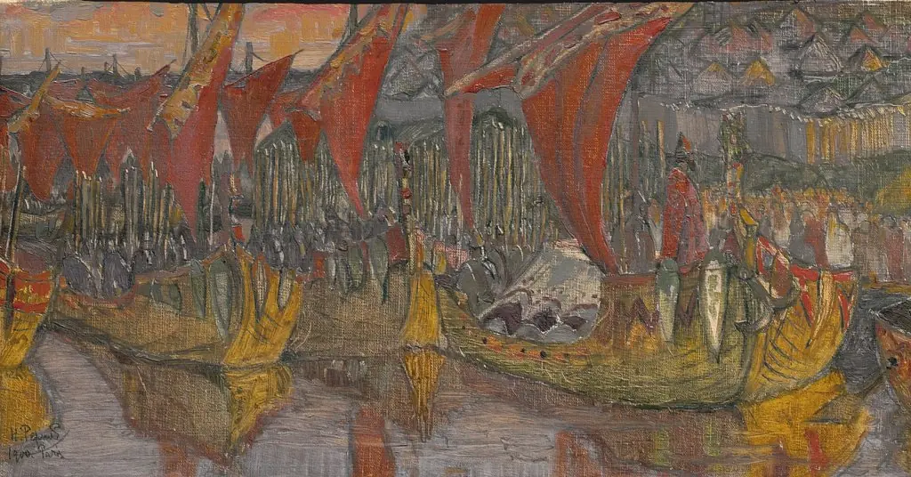 Red Sails. Prince Vladimir's Campaign to Korsun, by Nicholas Roerich