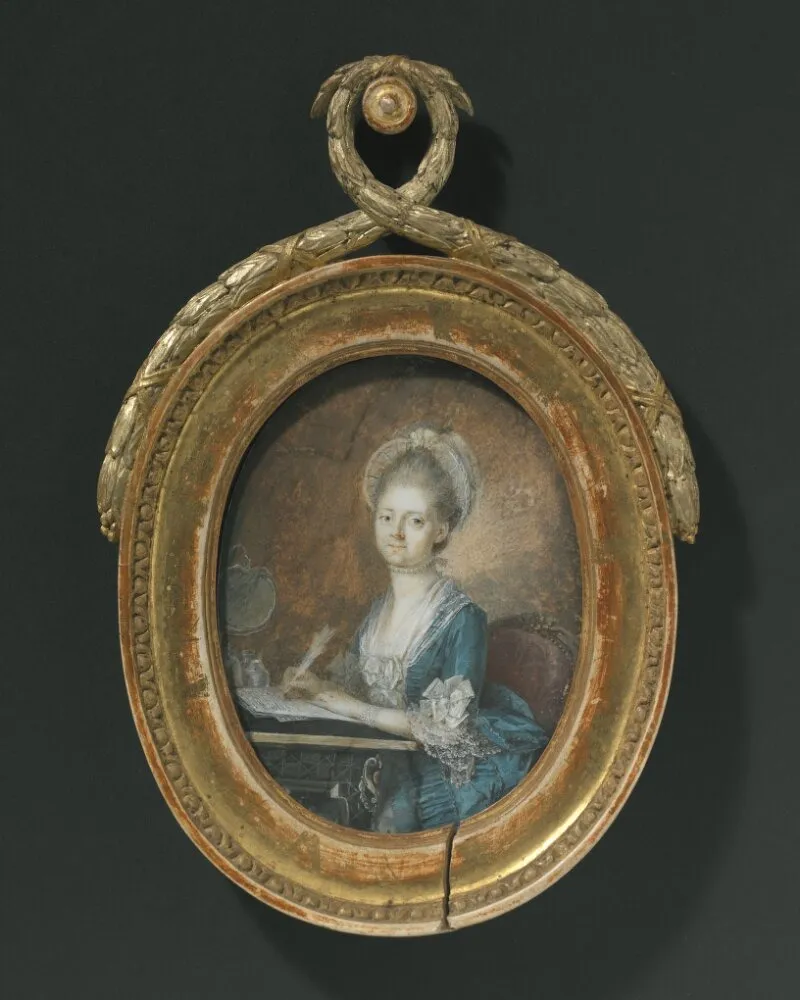 Fredrika Carleson (1743-1794), gift med 1. Carl Erik Wadenstierna, 2. Fredrik von Post, by Niclas Lafrensen, unspecified, 1782