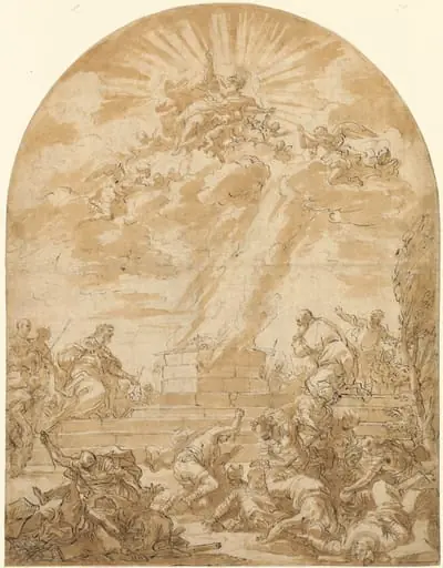 The Sacrifice of Elijah before King Ahab, by Nicola Malinconico