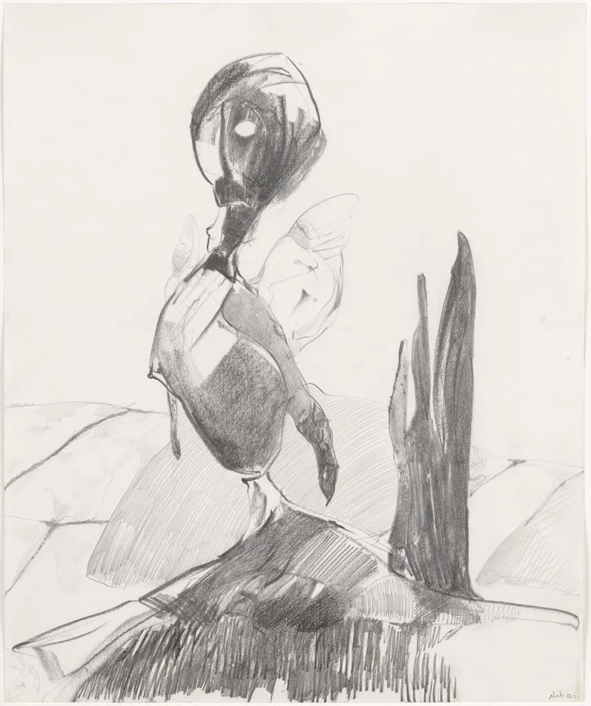Untitled, by Nicola Tyson, graphite, 2001