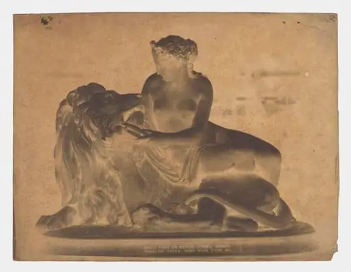 Statue of Female Nude with Lion, Great Exhibition 1851, by Nicolaas Henneman