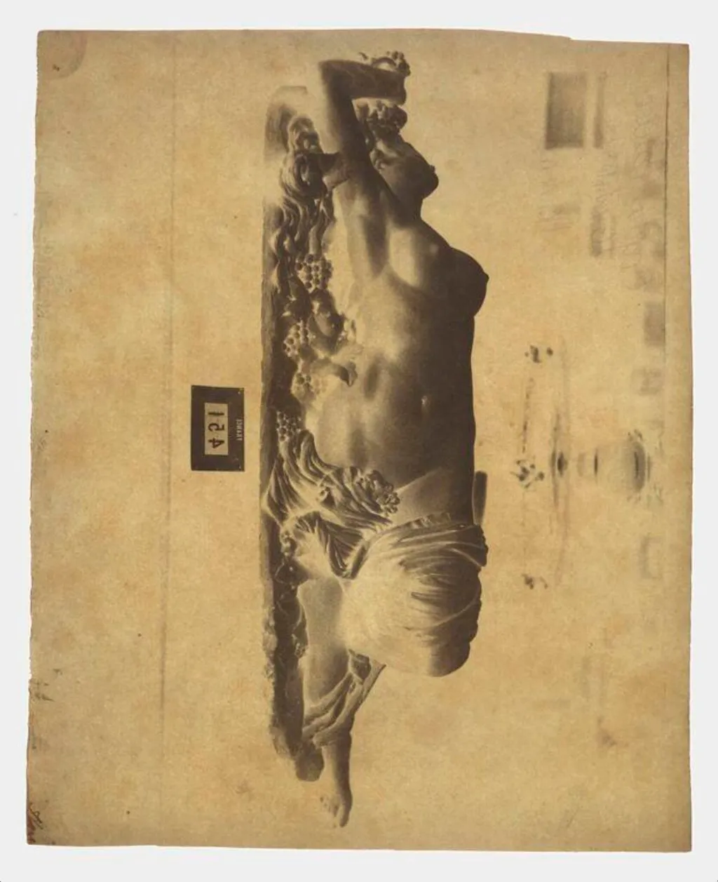 Statue of Reclining Female with Grapes, Great Exhibition 1851, by Nicolaas Henneman, photographic, 1851