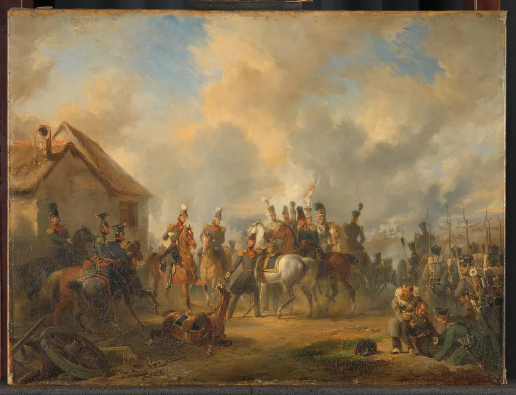 De Slag bij Bautersem, gedurende de Tiendaagse Veldtocht, by Nicolaas Pieneman, unspecified, 1833