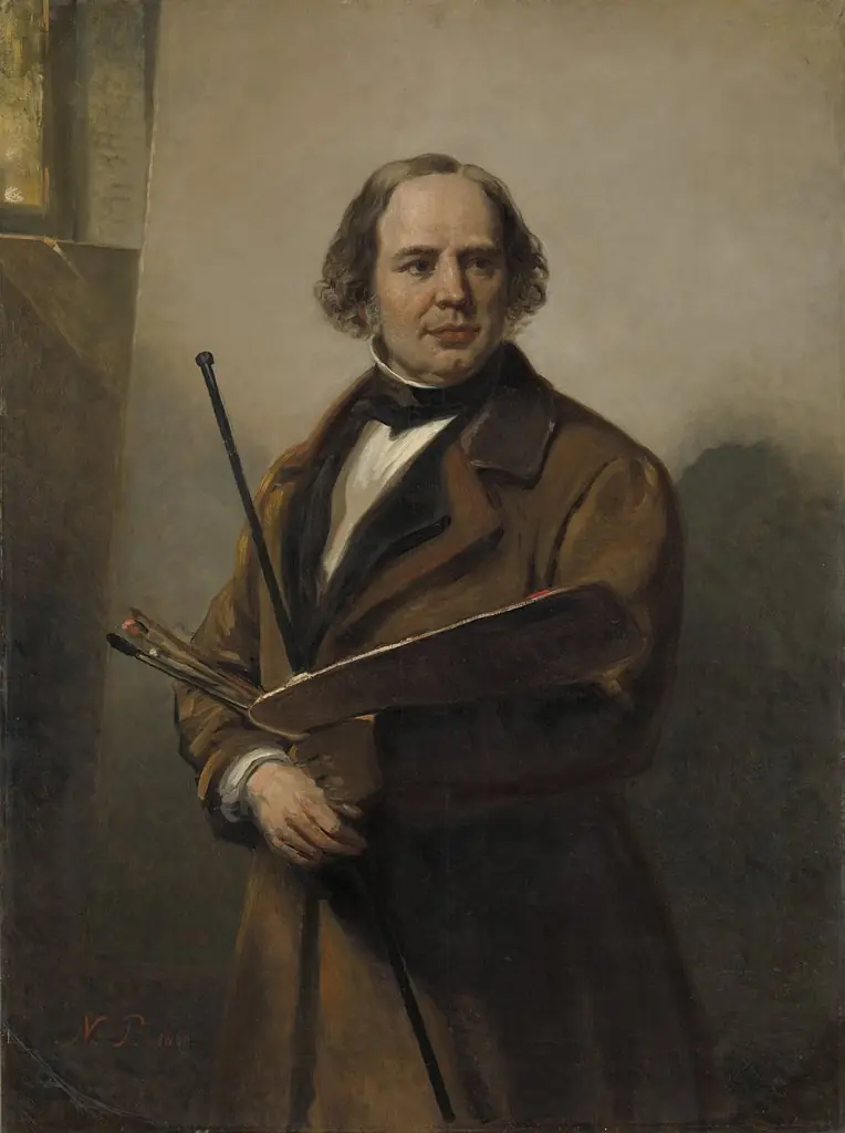 Jan Willem Pieneman, Painter, Father of Nicolaas Pieneman, by Nicolaas Pieneman