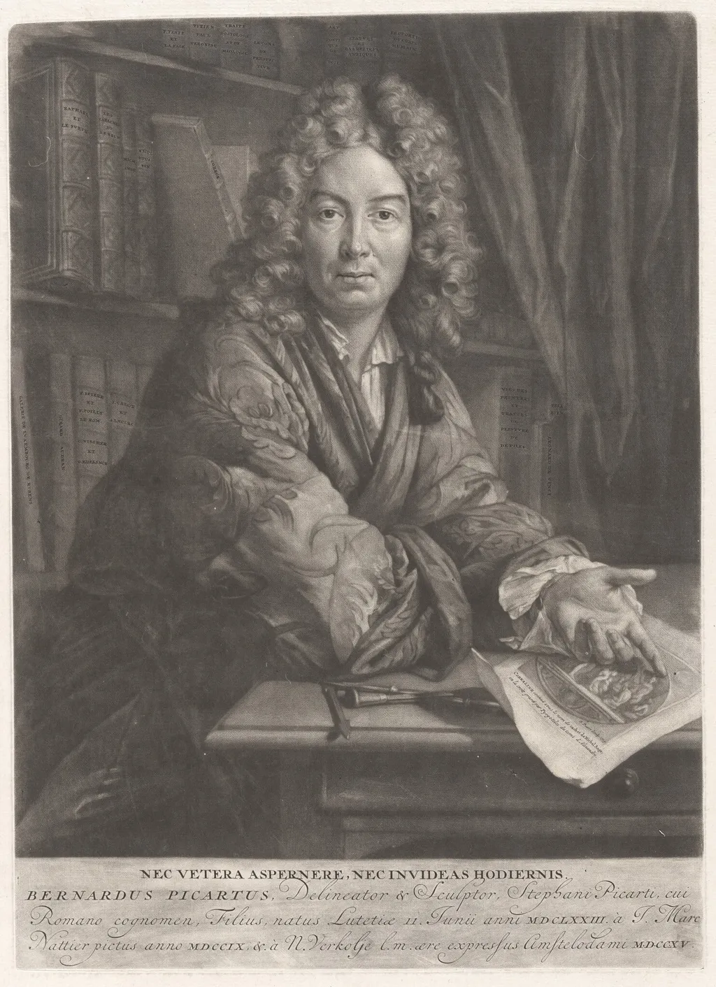Bernard Picart, by Nicolaas Verkolje, ink