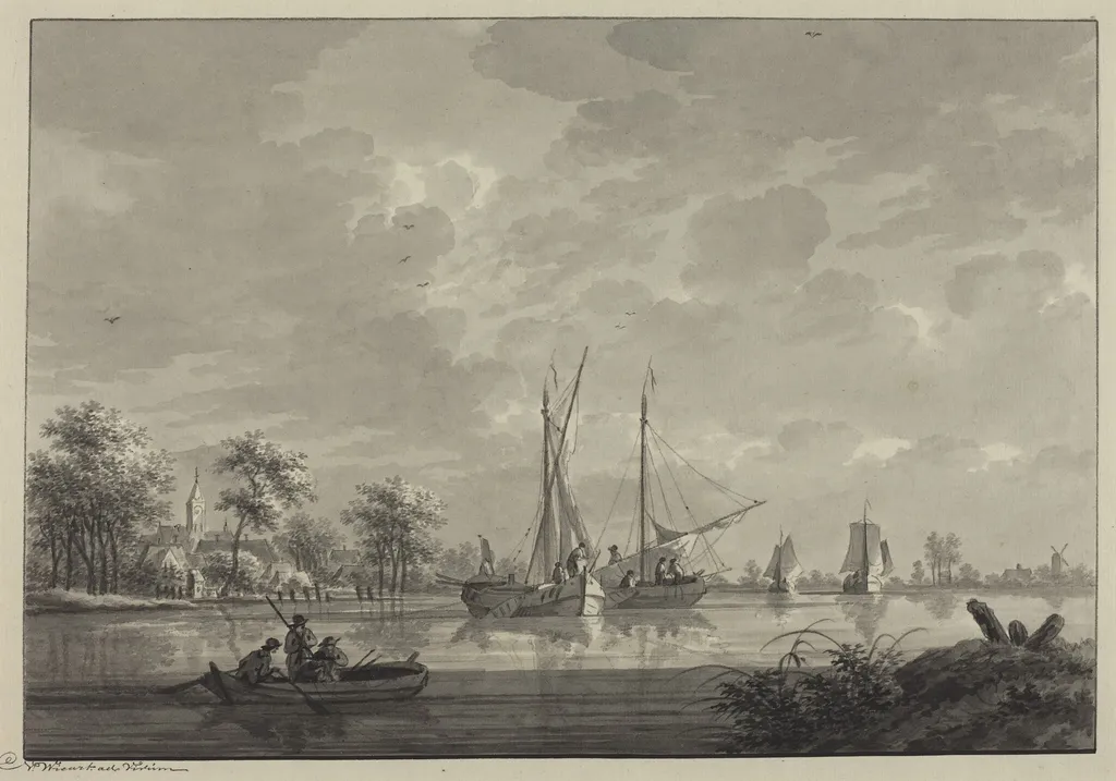 Tull on the River Waal, by Nicolaas Wicart, chalk, 1782