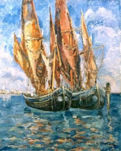 Bărci la Veneția, by Nicolae Dărăscu