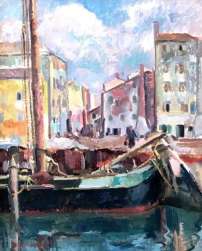 Bărci la Veneția, by Nicolae Dărăscu