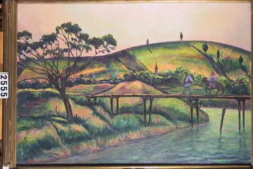 Peisaj cu pod la Vlaici, by Nicolae Dărăscu