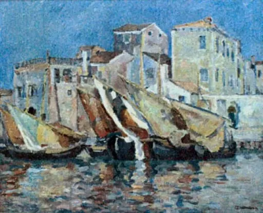 Peisaj de port. Chioggia, by Nicolae Dărăscu