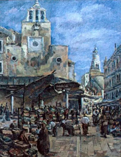 Piață la Veneția, by Nicolae Dărăscu