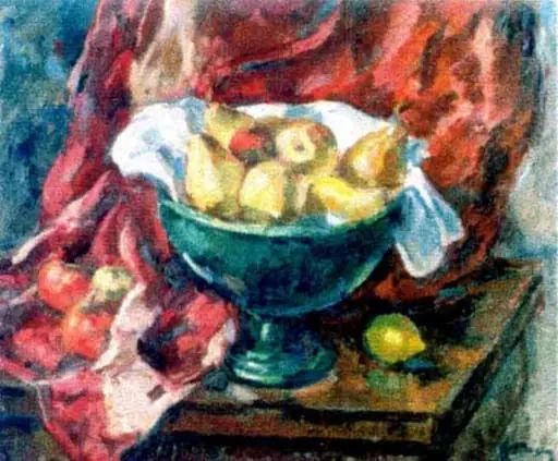 Vas verde cu fructe, by Nicolae Dărăscu