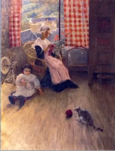 Femeie tricotând la Arradon, by Nicolae Grant