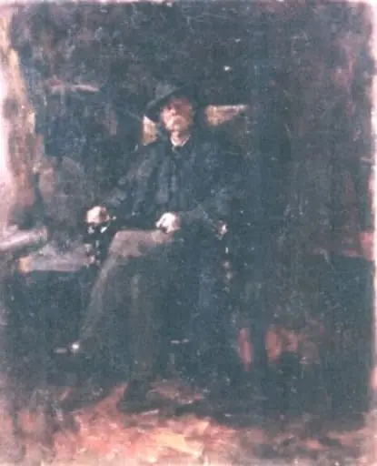 Bătrân în fotoliu, by Nicolae Grigorescu