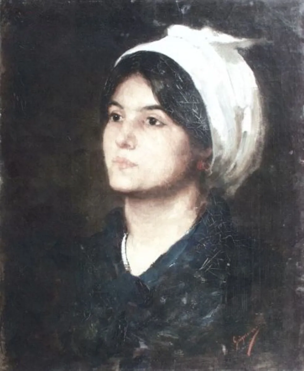 Cap de fată, by Nicolae Grigorescu, unspecified, 1850