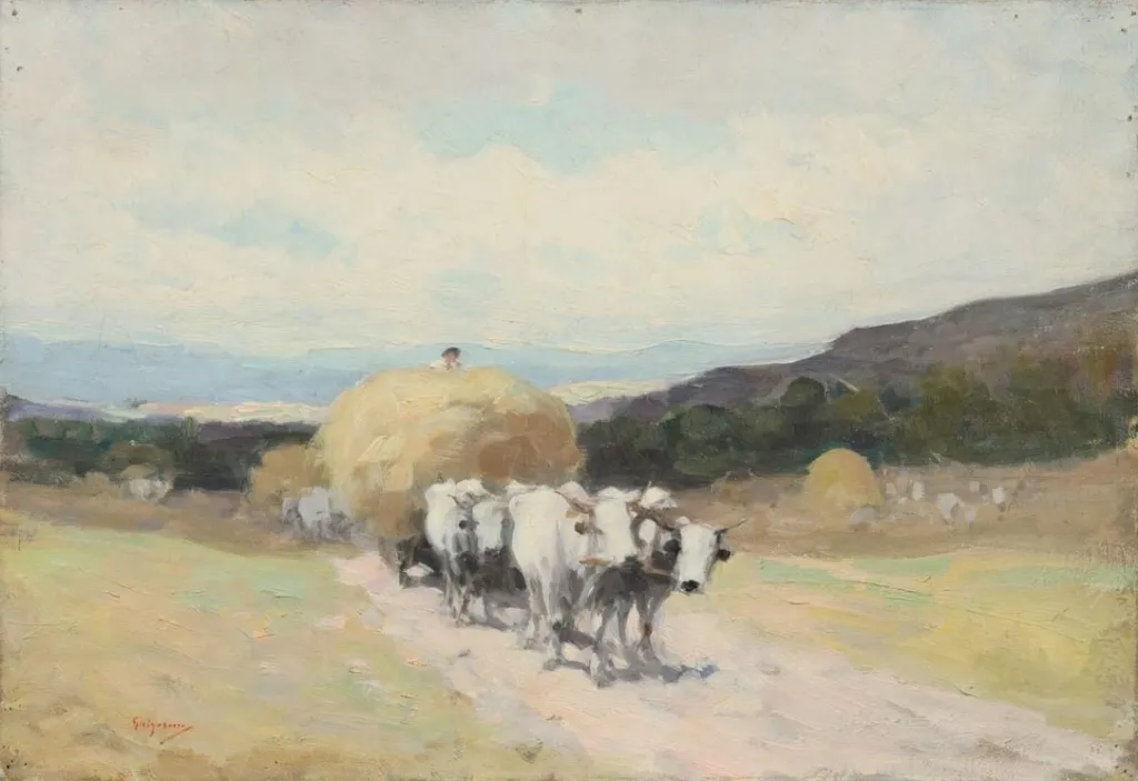 Car cu boi, by Nicolae Grigorescu, 1887