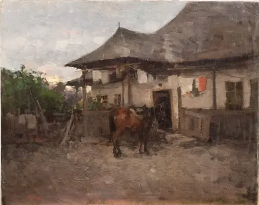 Casă de țară pe înserat, by Nicolae Grigorescu