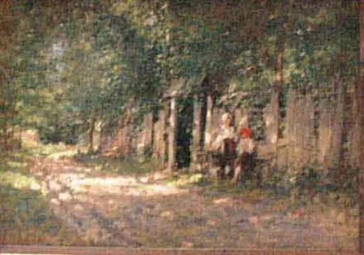 Fete lucrând la poartă, by Nicolae Grigorescu