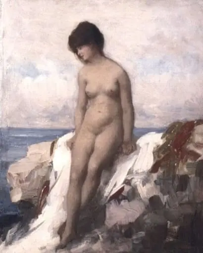 Nud pe malul mării, by Nicolae Grigorescu