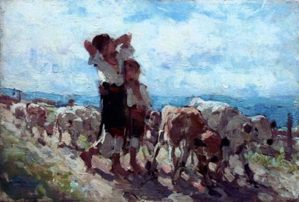 Păstorițe, by Nicolae Grigorescu, unspecified, 1887