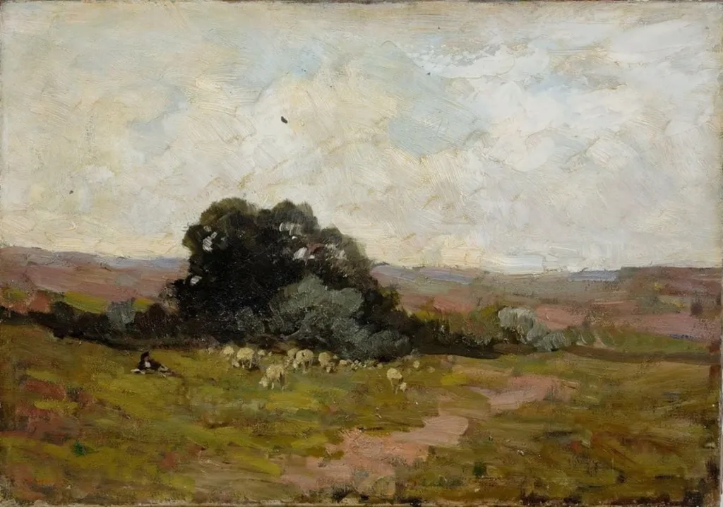 Peisaj cu turmă, by Nicolae Grigorescu, 1850