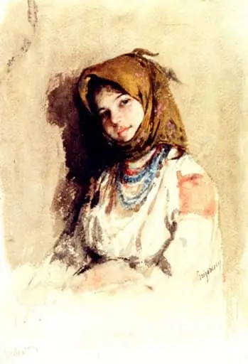 Portret de țărăncuță, by Nicolae Grigorescu