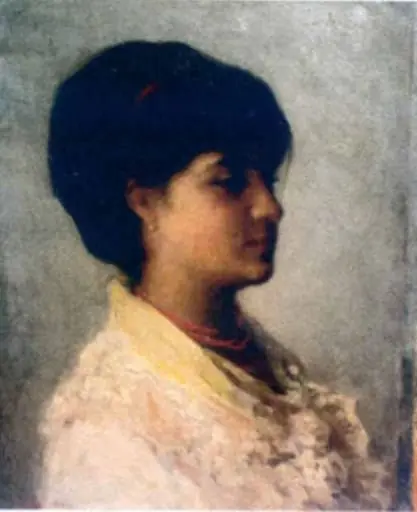 Profil de fată (Cap de fată), by Nicolae Grigorescu