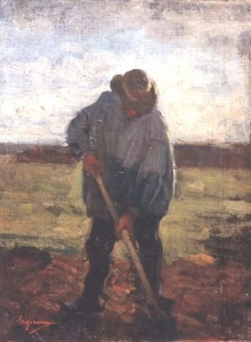 Țăran la câmp, by Nicolae Grigorescu, unspecified