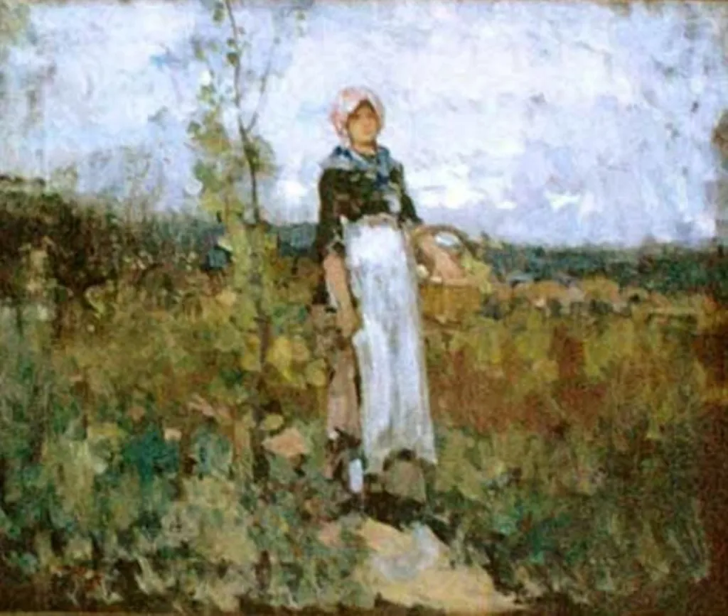 Țărancă franceză în vie, by Nicolae Grigorescu, unspecified, 1850