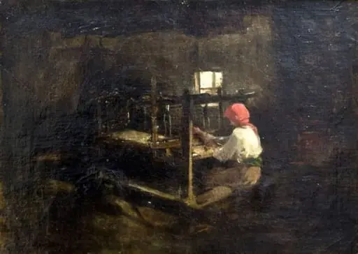 Țărancă țesând, by Nicolae Grigorescu