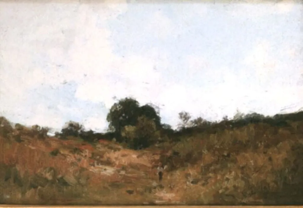 Țărăncuță cu fuior coborând spre casă, by Nicolae Grigorescu, unspecified, 1890