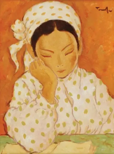 Afizé [Tătăroiacă citind], by Nicolae Tonitza