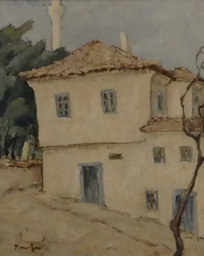 Casă din Balcic cu minaret, by Nicolae Tonitza