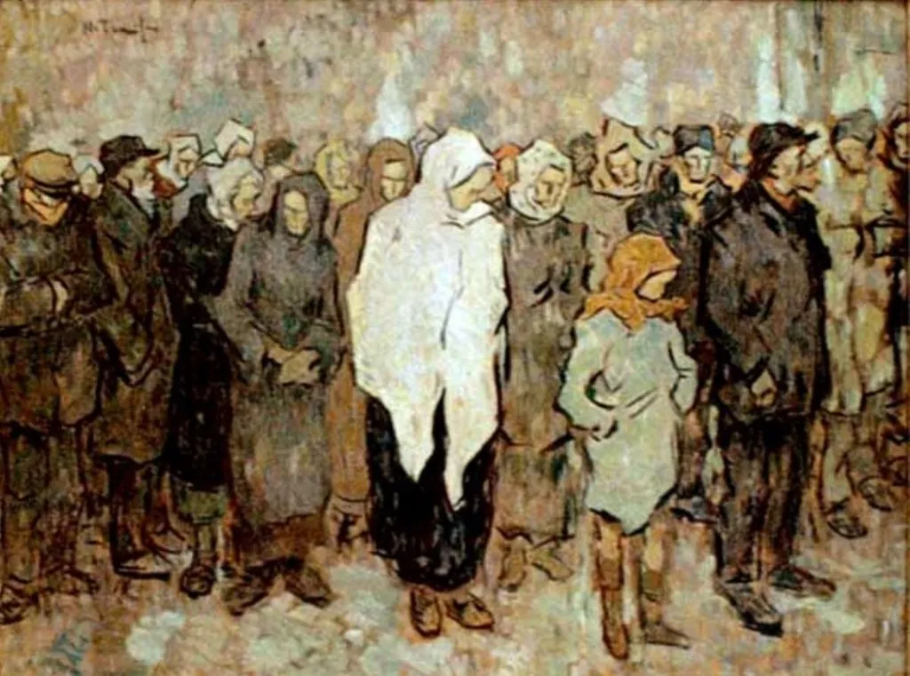 Coadă la pâine, by Nicolae Tonitza, unspecified, 1919