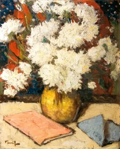 Crizanteme albe, by Nicolae Tonitza