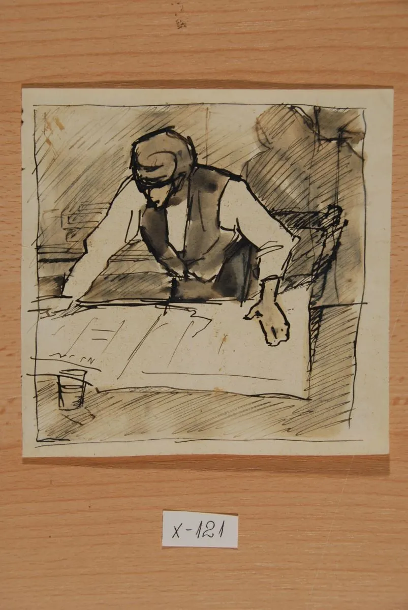 Croitorul - studiu, by Nicolae Tonitza, 1923