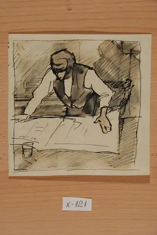 Croitorul - studiu, by Nicolae Tonitza, 1923