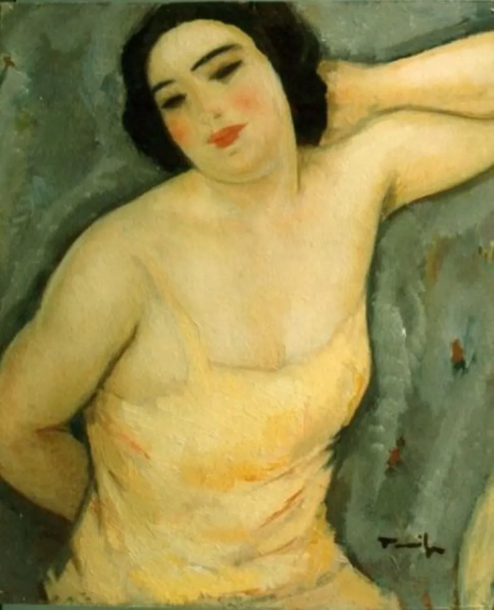 Femeie cu cămașă galbenă, by Nicolae Tonitza, unspecified, 1923